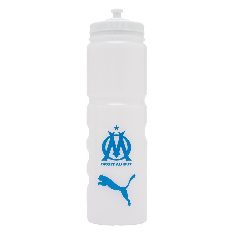 OM Water Bottle Plastic 0.75L PUMA White-Bleu Azur - Men's-SoccerKits Hub | Buy Soccer Jerseys Online